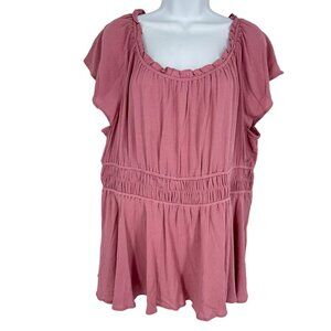 Torrid Babydoll Washable Gauze Short Sleeve Top Size 1X